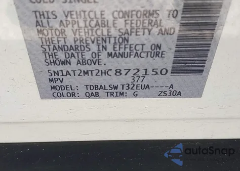 2017 Nissan Rogue Sl from USA, damaged, VIN 5N1AT2MT2HC872150